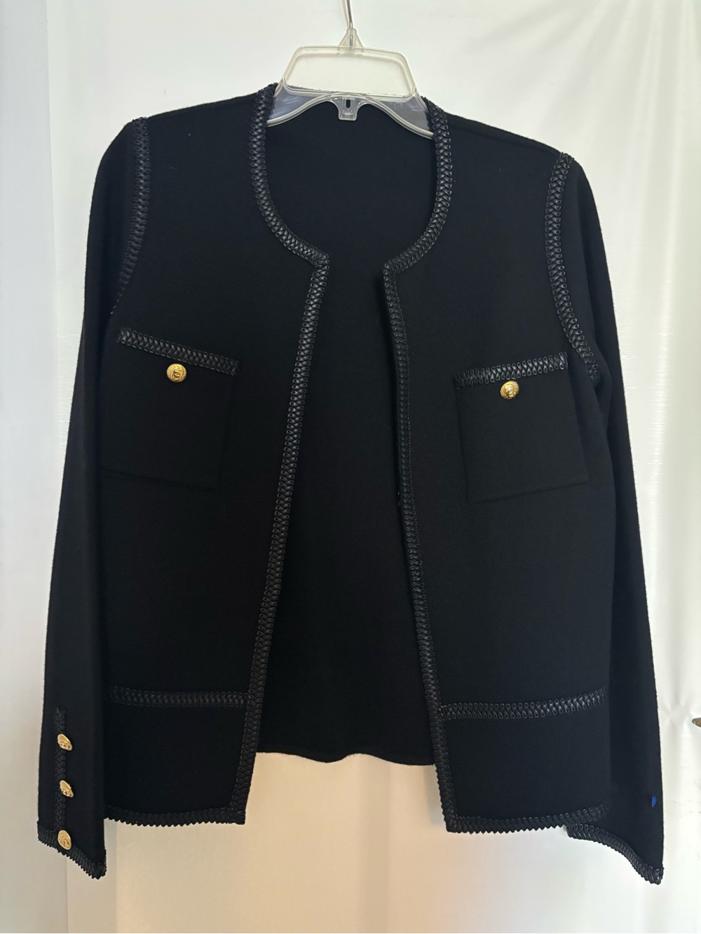 Sophisticated Black Blazer for Women with Gold Buttons